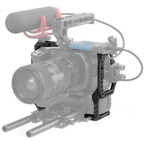 SMALLRIG CAMERA CAGE FOR BMPCC 4K &amp; 6K WITH BATTERY GRIP ATTACHED 2765