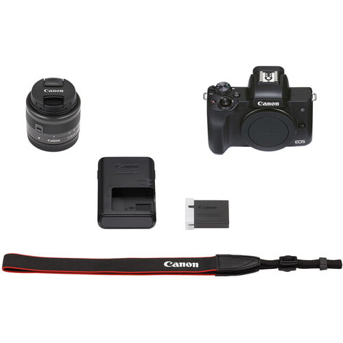 Canon EOS M50 Mark II Mirrorless Camera with 15-45mm Lens (Black)