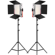 GVM LED Light Panels Studio Soft Video Light Bi-Color 2-Pack with Stand MB832-2L