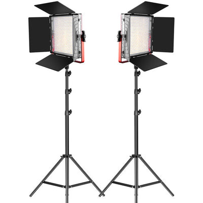 GVM LED Light Panels Studio Soft Video Light Bi-Color 2-Pack with Stand MB832-2L