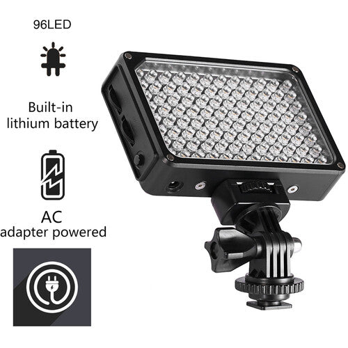 GVM Variable-Color On-Camera LED Light Kit with Mini Tripod &amp; Suction Mount