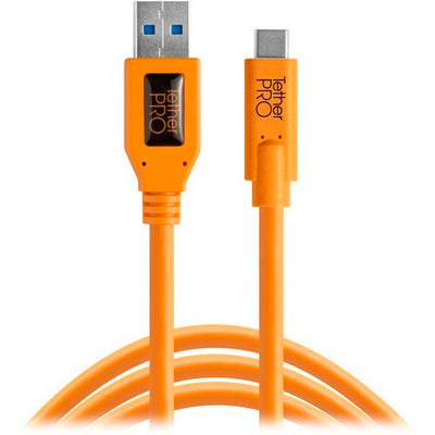 Tether Tools TetherPro USB Type-C Male to USB 3.0 Type-A Male Cable (15', Orange) CUC3215-ORG