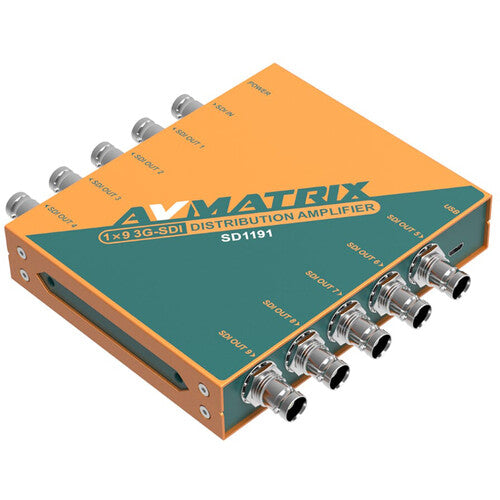 AVMATRIX SD1191 1x9 3G-SDI Reclocking Distribution Amplifier