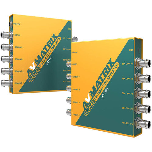 AVMATRIX SD1191 1x9 3G-SDI Reclocking Distribution Amplifier
