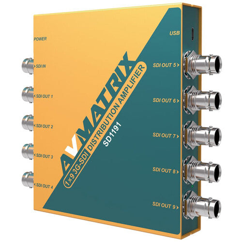 AVMATRIX SD1191 1x9 3G-SDI Reclocking Distribution Amplifier