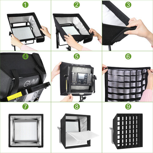 GVM Softbox for 480LS/560AS/800DRGB Series LED Lights(11 x 11"")