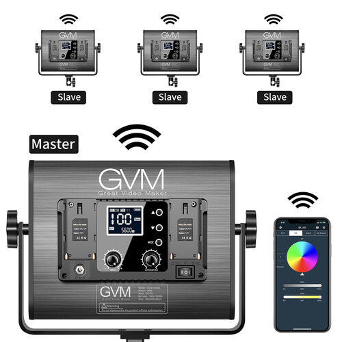 GVM RGB LED Studio Video Bi-Color Soft 1000D 2-Light Panel Kit