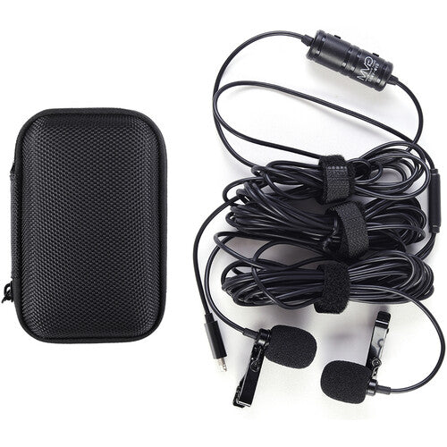 GVM-VM60 Dual Omnidirectional Lavalier Microphone with Lightning Connector for iOS Devices (11.5')
