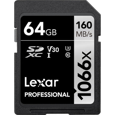 Lexar Professional 1066X SDXC UHS-I Cards (64 GB-1 TB) - 64 GB