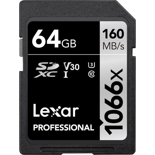 Lexar Professional 1066X SDXC UHS-I Cards (64 GB-1 TB) - 64 GB
