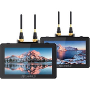 FeelWorld FR6+FT6 Two 5.5" On-Camera Monitors with Wireless Transmitter &amp; Receiver System