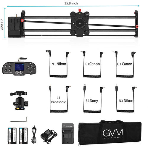 GVM GT-80WD Wireless Carbon Fiber Motorized Camera Slider with Remote (31")
