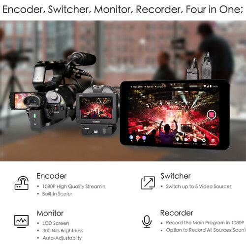 YoloLiv YoloBox Portable All-in-One Multi-Camera Live Streaming Encoder, Switcher, Monitor, and Recorder