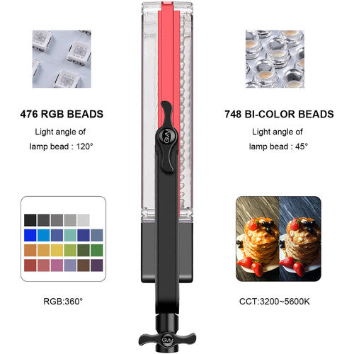 GVM RGB LED Studio Video Light Bi-Color  Soft 2-Light Panel Kit 50SM-2L