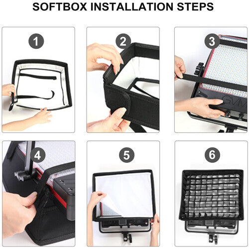 GVM RGB LED Studio Video Light Bi-Color  Soft 2-Light Panel Kit 50SM-2L