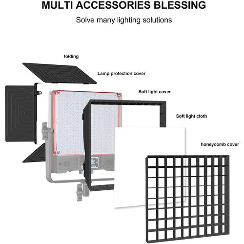 GVM RGB LED Studio Video Light Bi-Color  Soft 2-Light Panel Kit 50SM-2L