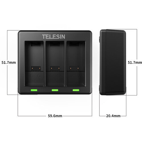 TELESIN GP-BCG-902 3-CHANNEL TRIPLLE BATTERY CHARGER FOR GOPRO HERO 9