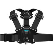 TELESIN Chest Strap with Head Strap Dual-Mount/J-Hook for GoPro/Action Cameras GP-CGP-T07+T04
