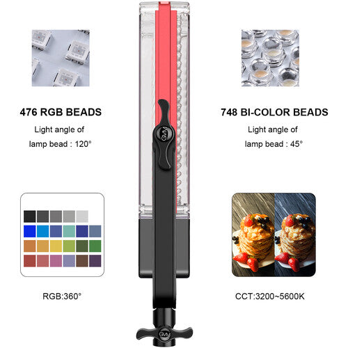 GVM RGB LED Studio Video Light Bi-Color  Soft 3-Light Panel Kit 50SM-3L