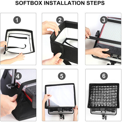GVM RGB LED Studio Video Light Bi-Color  Soft 3-Light Panel Kit 50SM-3L