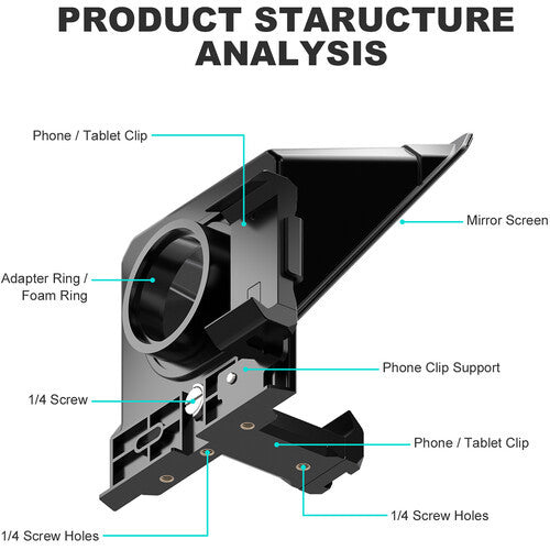 GVM Teleprompter TQ-S for Tablets and Smartphones with Bluetooth Remote &amp; App