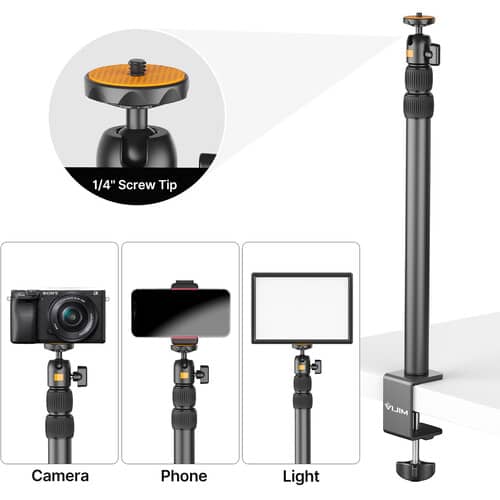 Ulanzi VIJIM LS02 Camera Desk Mount Stand with Auxiliary Holding Arm