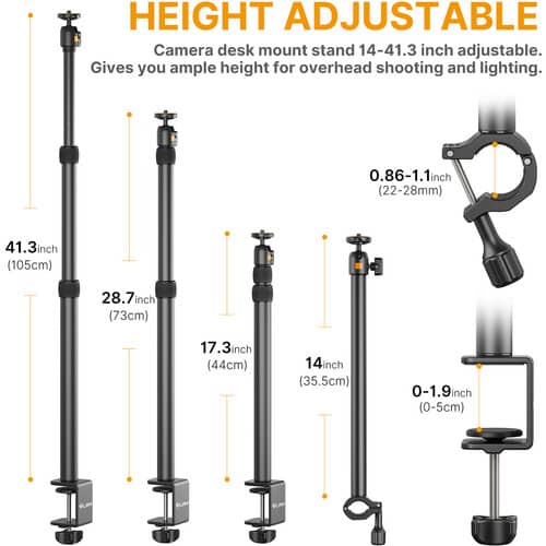 Ulanzi VIJIM LS02 Camera Desk Mount Stand with Auxiliary Holding Arm