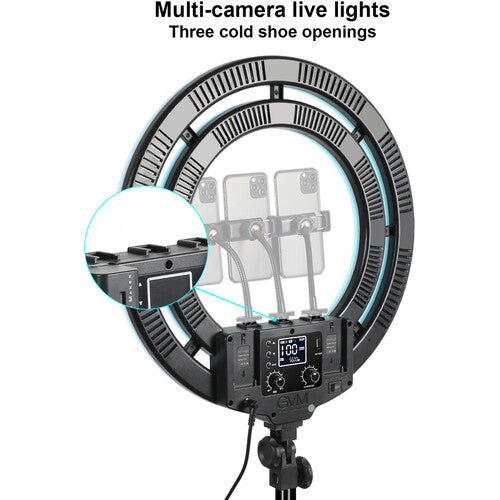 GVM RGB LED Soft Double Ring Light Kit (18")