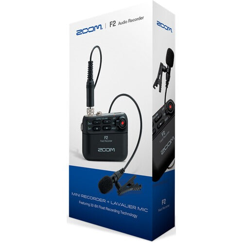 Zoom F2 Ultracompact Portable Field Recorder with Lavalier Microphone