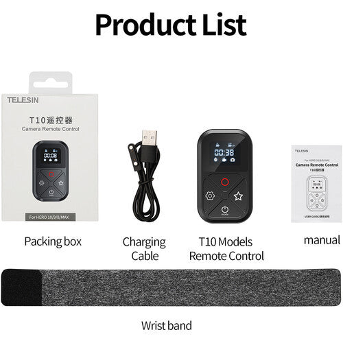 TELESIN T10 SMART WIRELESS REMOTE CONTROL FOR GOPRO 11/10/9/8/MAX GP-RMT-T10