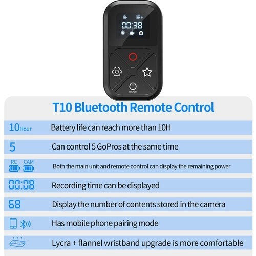 TELESIN T10 SMART WIRELESS REMOTE CONTROL FOR GOPRO 11/10/9/8/MAX GP-RMT-T10