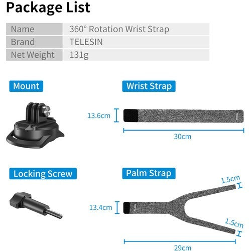TELESIN GP-WFS-221 UPGRADED 360° WRIST STRAP