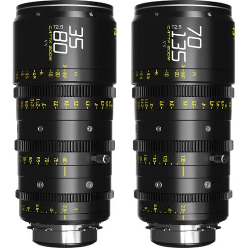 DZOFilm Catta Ace FF 35-80 and 70-135mm T2.9 Zoom Lens Bundle (PL/EF, Black)