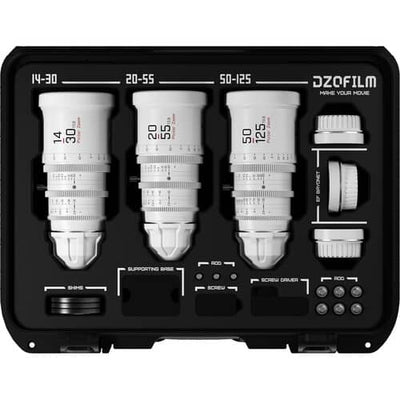 DZOFilm Pictor T2.8 Super35 Zoom 3-Lens Bundle (PL and EF Mount, White)