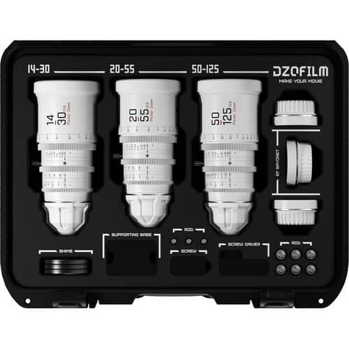 DZOFilm Pictor T2.8 Super35 Zoom 3-Lens Bundle (PL and EF Mount, White)