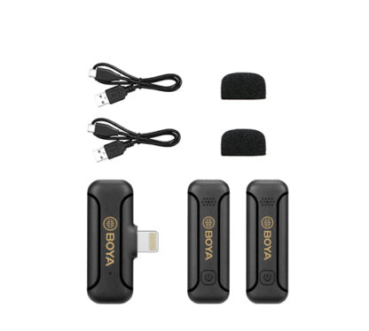 BOYA BY-WM3T2-D2 WIRELESS MIC 1+2 LIGHTNING CONNECTOR FOR APPLE IOS DEVICES