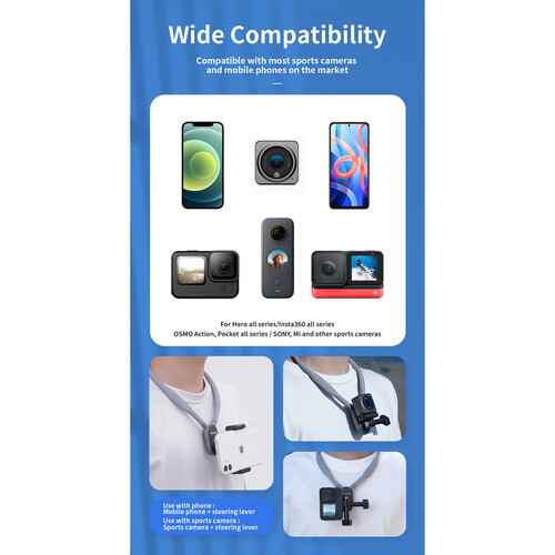 TELESIN U-Hanging Neck Bracket for Action Camera