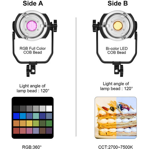 GVM ST300R LED RGB and Bi-Color Double-Headed Video Light (300W)