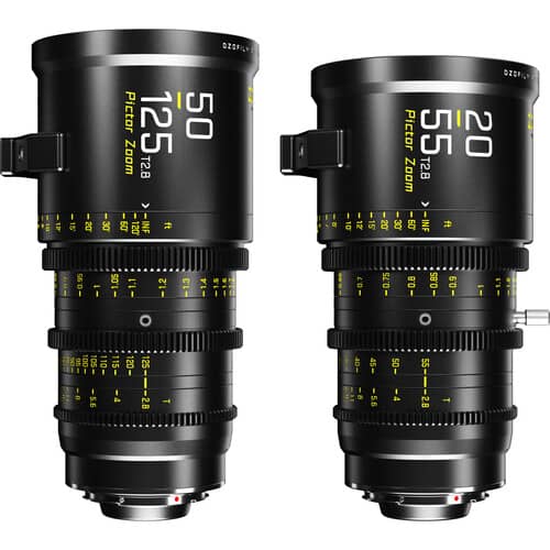 DZOFilm Pictor 20-55mm and 50-125mm T2.8 Super35 Zoom Lens Bundle (PL Mount and EF Mount, Black)