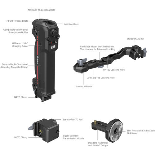 SMALLRIG WIRELESS CONTROL SLING HANDGRIP FOR DJI RS 2 / RS 3 PRO 3919