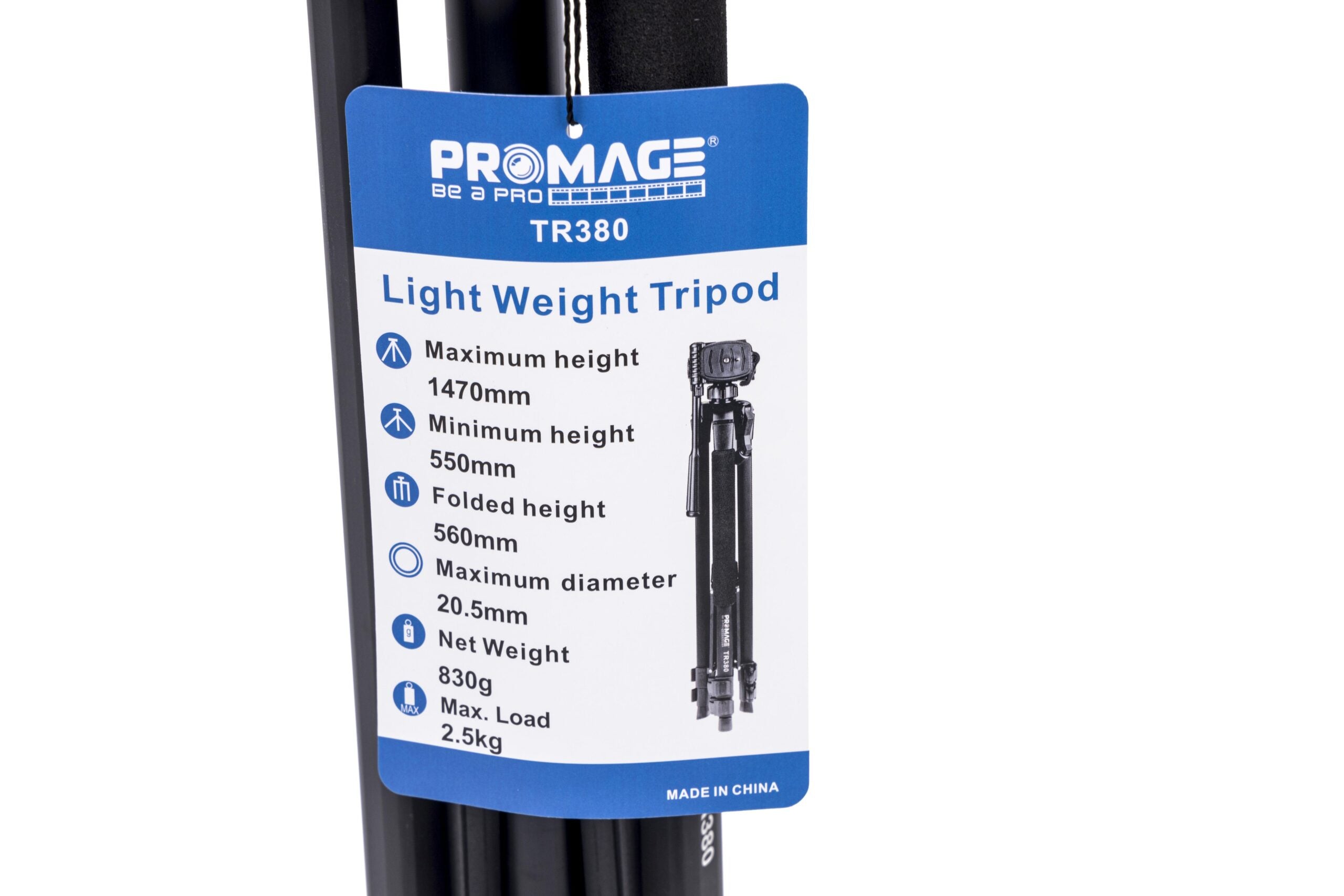 PROMAGE Aluminum Camera Tripod with 3-Way Swivel Pan Head (TR380)