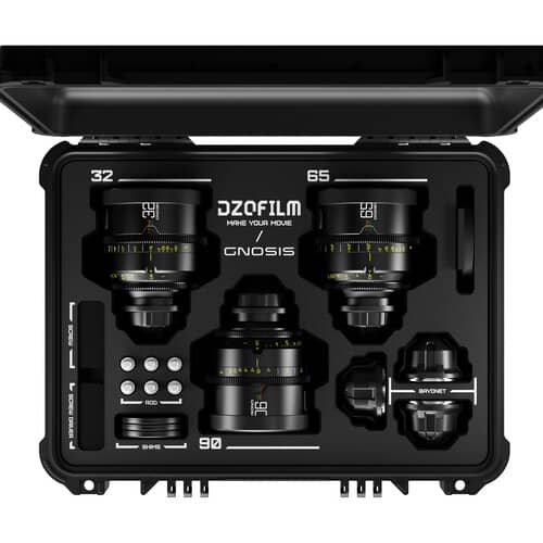 DZOFilm 32, 65, 90mm T2.8 Gnosis Macro Prime 3-Lens Kit (LPL with PL and EF Mounts)