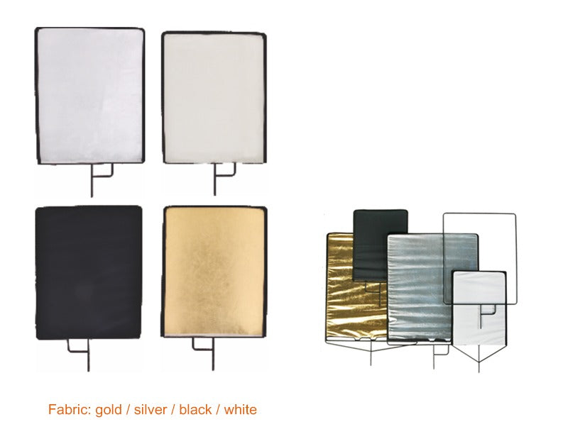 E-IMAGE F01-18 45X60CM RECTANGULAR FLAG PANEL WITH MOUNTING PINS GOLD/WHITE/BLACK/SILVER