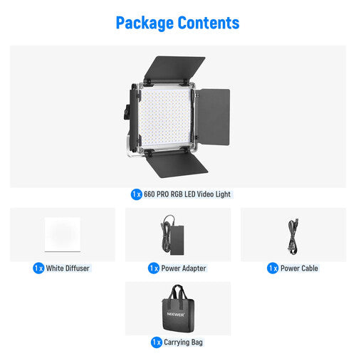Neewer 660 Pro II RGB LED Video Light with Barn Door