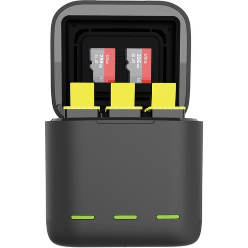 TELESIN 3 SLOTS LED STORAGE CHARGER BOX WITH EXTENDED BATTERY FOR GOPRO 9/10/11 WITH 2 BATTERIES GP-BNC-901B