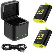 TELESIN 3 SLOTS LED STORAGE CHARGER BOX WITH EXTENDED BATTERY FOR GOPRO 9/10/11 WITH 2 BATTERIES GP-BNC-901B