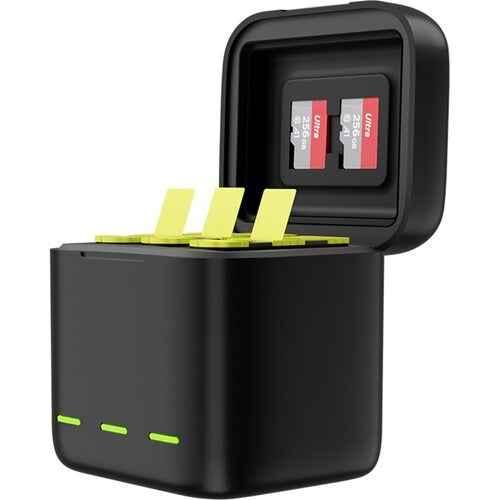 TELESIN 3 SLOTS LED STORAGE CHARGER BOX WITH EXTENDED BATTERY FOR GOPRO 9/10/11 WITH 3 BATTERIES GP-BNC-902B