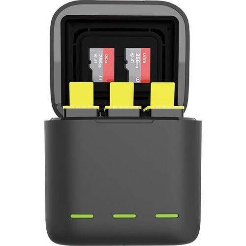 TELESIN 3 SLOTS LED STORAGE CHARGER BOX WITH EXTENDED BATTERY FOR GOPRO 9/10/11 WITH 3 BATTERIES GP-BNC-902B
