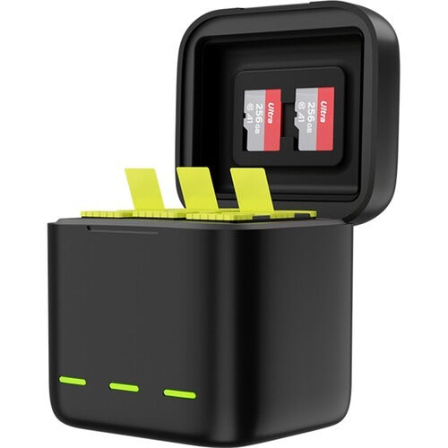 TELESIN 3 SLOTS LED STORAGE CHARGER BOX WITH EXTENDED BATTERY FOR GOPRO 9/10/11 WITH 3 BATTERIES GP-BNC-902B