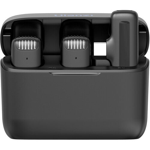 Ulanzi J12 2-Person Wireless Microphone System with USB-C Connector for Mobile Devices (Black)